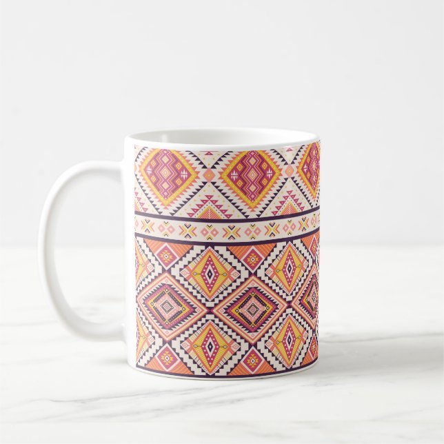 Colourful ethnic seamless pattern coffee mug (Left)