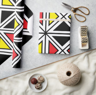 Colourful Ethnic Tribal Geometric  Wrapping Paper