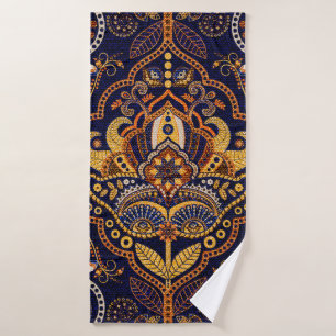 Colourful ethnic tribal seamless pattern bath towel