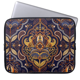 Colourful ethnic tribal seamless pattern laptop sleeve