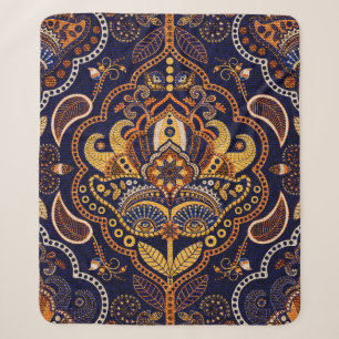 Colourful ethnic tribal seamless pattern sherpa blanket