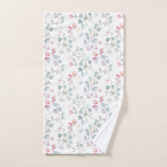 Colourful Eucalyptus Foliage Hand Towel (Hand Towel)