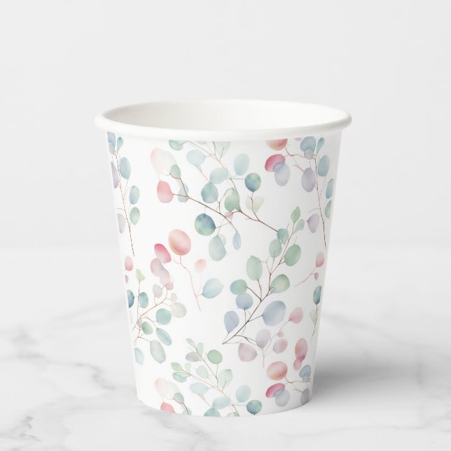 Colourful Eucalyptus Foliage Paper cup (Front)