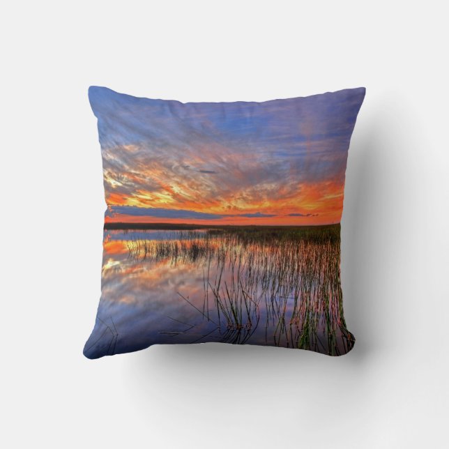 Colourful Everglades, Florida, Throw Pillow (Back)