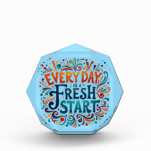 Colourful "Every Day is a Fresh Start" Motivationa Photo Block