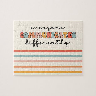 Colourful Everyone Communicates Differently Jigsaw Puzzle