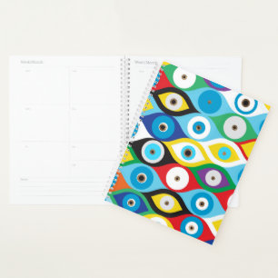 Colourful Evil Eye protection pattern Planner