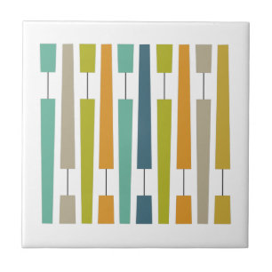 Colourful Exclamation Points Geometric Mid Century Tile