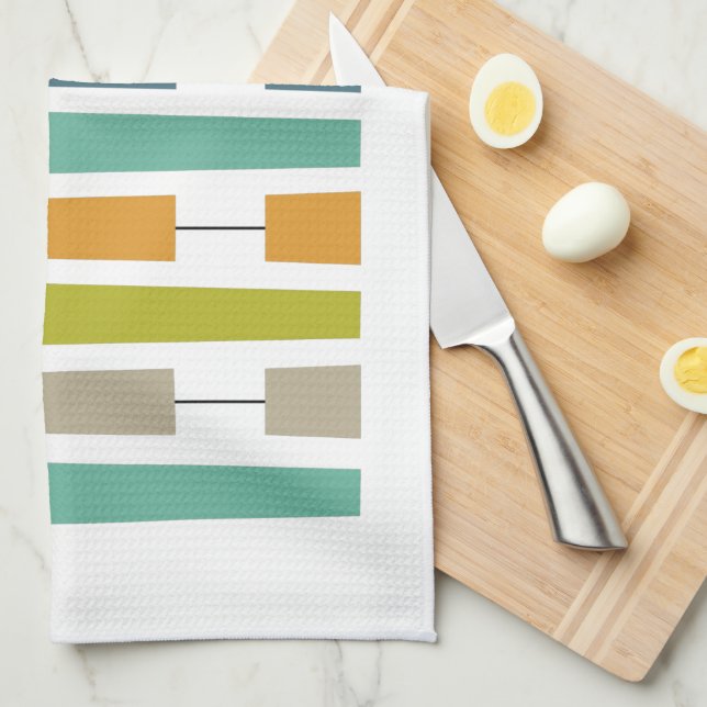 Colourful Exclamation Points Mid Century Modern Kitchen Towel (Quarter Fold)