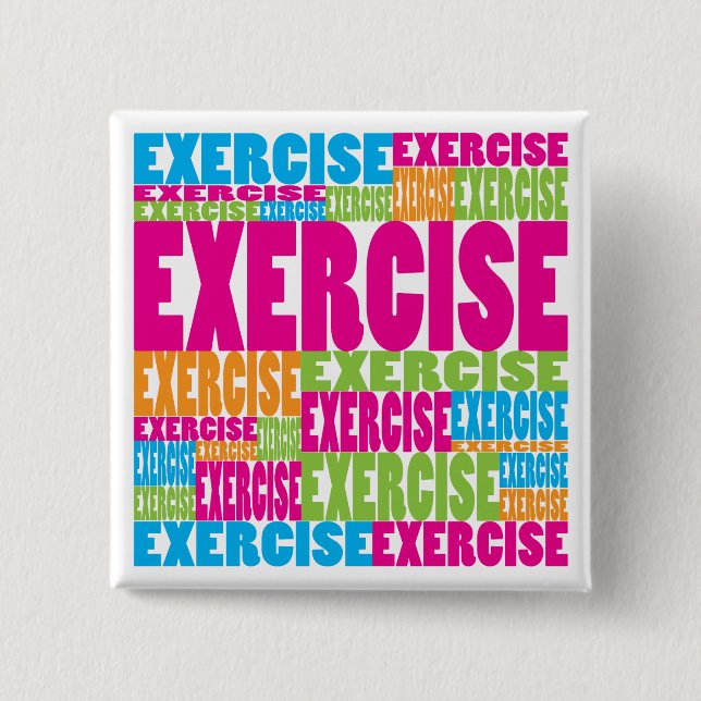 Colourful Exercise 2 Inch Square Button (Front)