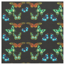 Colourful Exotic Butterflies Cotton Fabric