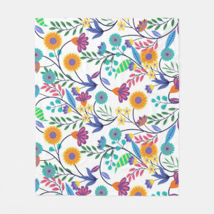 Colourful Exotic Floral Background Pattern-23145 Fleece Blanket