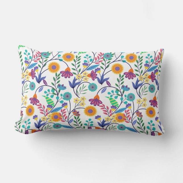 Colourful Exotic Floral Background Pattern-23145 Lumbar Pillow (Front)