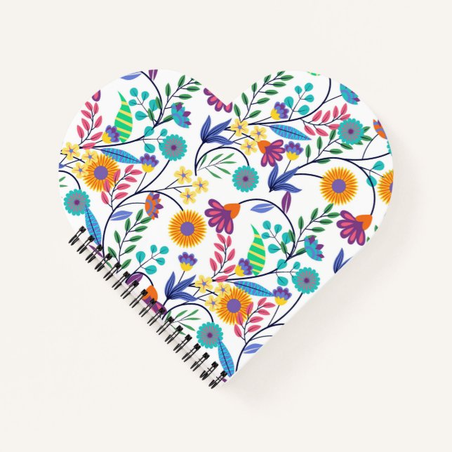 Colourful Exotic Floral Background Pattern-23145 Notebook (Front)