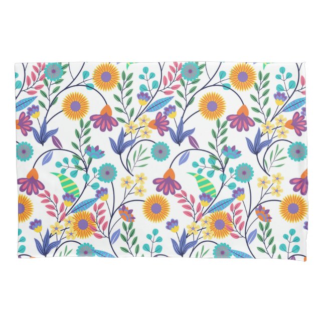 Colourful Exotic Floral Background Pattern-23145 Pillowcase (Front)