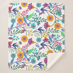 Colourful Exotic Floral Background Pattern-23145 Sherpa Blanket
