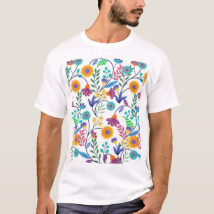 Colourful Exotic Floral Background Pattern-23145 T-Shirt
