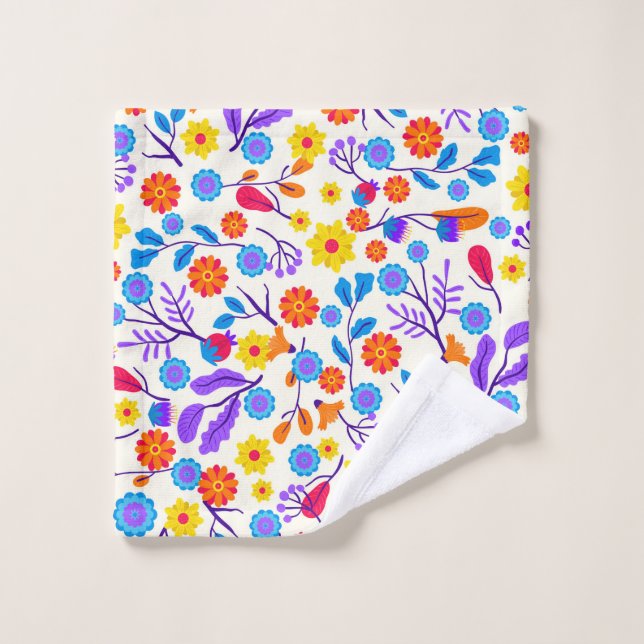 Colourful Exotic Floral Pattern-23146 (Gant de toilette)