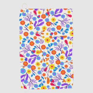 Colourful Exotic Floral Pattern-23146 Golf Towel