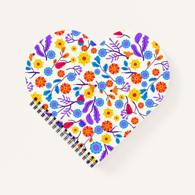 Colourful Exotic Floral Pattern-23146 Notebook (Front)