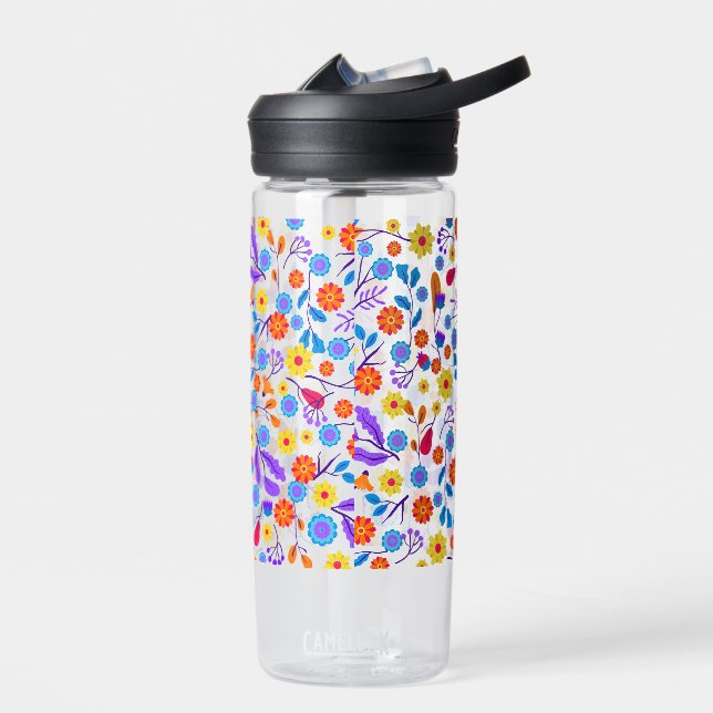 Colourful Exotic Floral Pattern-23146 Water Bottle (Left)