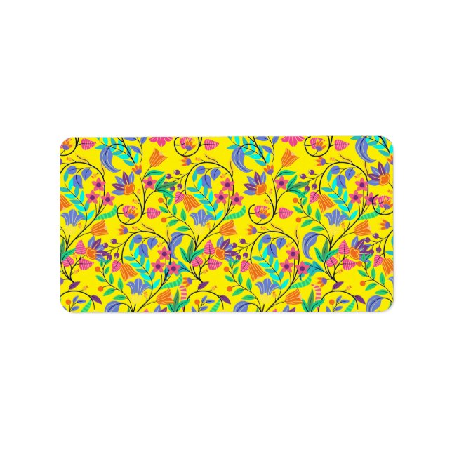 Colourful Exotic Floral Pattern-23147 Label (Front)