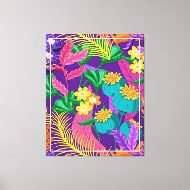 Colourful Exotic Floral Pattern-23148 Canvas Print (Front)