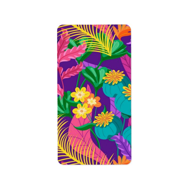 Colourful Exotic Floral Pattern-23148 Label (Front)