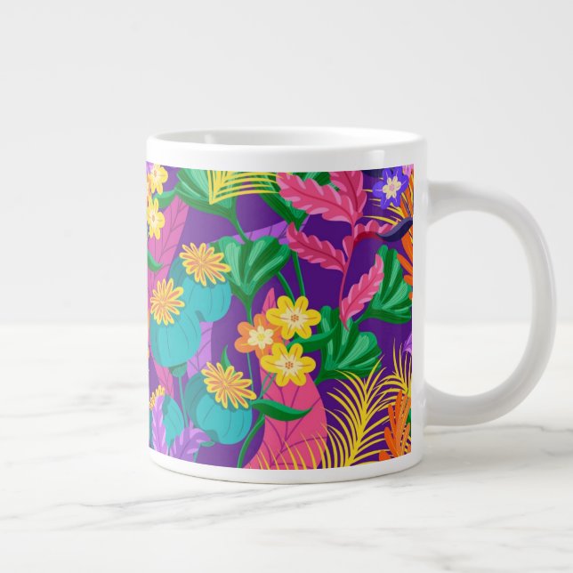 Colourful Exotic Floral Pattern-23148 Large Coffee Mug (Right)