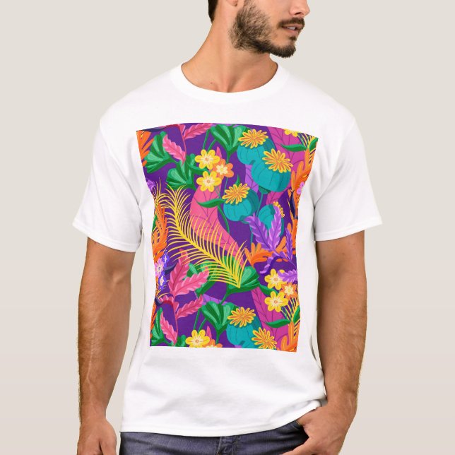 Colourful Exotic Floral Pattern-23148 T-Shirt (Front)