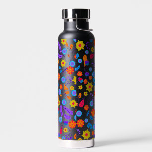 Colourful Exotic Floral Pattern-23165 Water Bottle