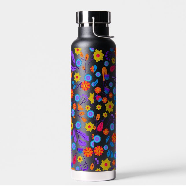 Colourful Exotic Floral Pattern-23165 Water Bottle (Left)