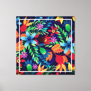 Colourful Exotic Floral Pattern-32436 Canvas Print