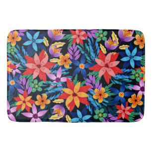 Colourful Exotic Floral Pattern-68578 Bath Mat