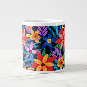 Colourful Exotic Floral Pattern-68578 Large Coffee Mug