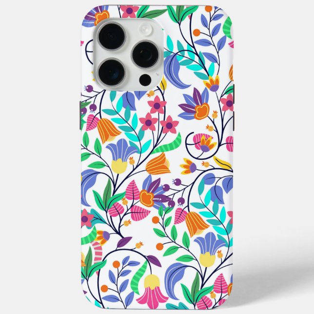 Colourful Exotic Floral Pattern Case-Mate iPhone Case (Back)