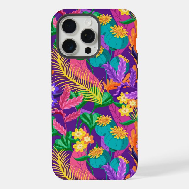 Colourful Exotic Floral Pattern Design  iPhone Case (Back)