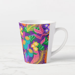 Colourful Exotic Floral Pattern Design  Latte Mug