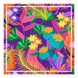 Colourful Exotic Floral Pattern Design  Photo Print