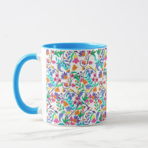 Colourful Exotic Floral Pattern Mug