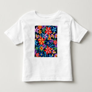 Colourful Exotic Floral Pattern Toddler T-shirt