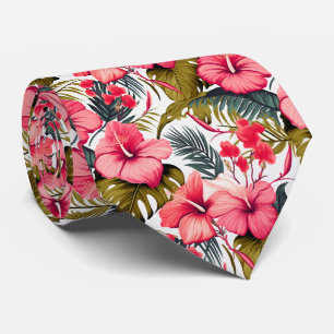 Colourful Exotic Flowers Design Neck Tie
