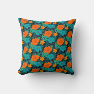 Colourful Exotic flowers Floral Pattern-43804 Throw Pillow