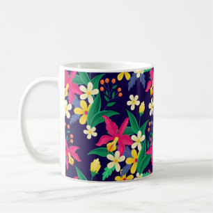 Colourful Exotic Flowers Leaves Pattern-23021 Coffee Mug