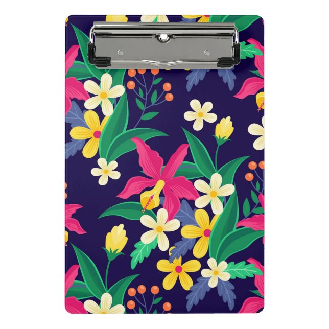 Colourful Exotic Flowers Leaves Pattern-23021 Mini Clipboard (Front)