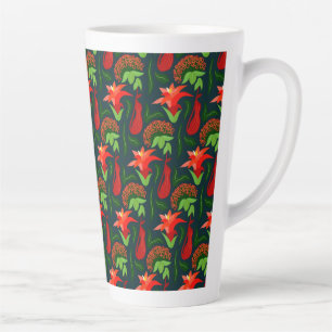 Colourful Exotic Flowers Leaves Pattern-23187 Latte Mug