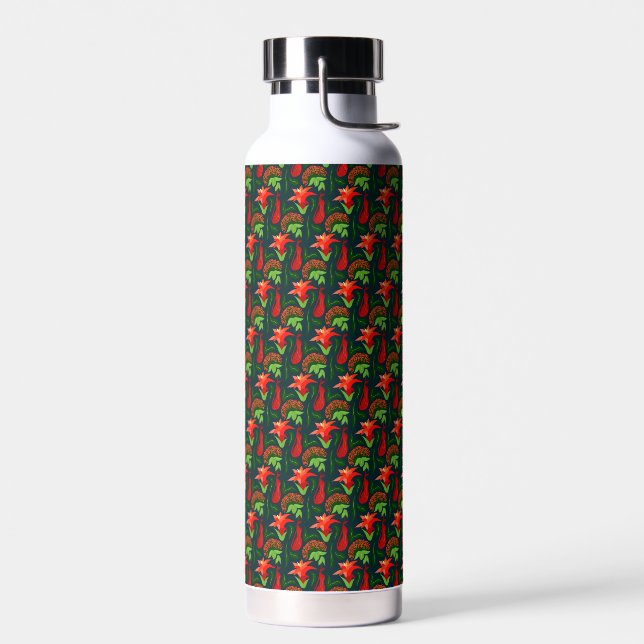 Colourful Exotic Flowers Leaves Pattern-23187 Water Bottle (Left)