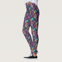 Colourful Exotic Flowers Pattern Glass-Beads Look