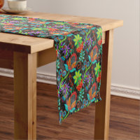 Colourful exotic flowers pattern, glass beads look