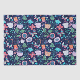 Colourful exotic flowers seamless pattern tissue paper